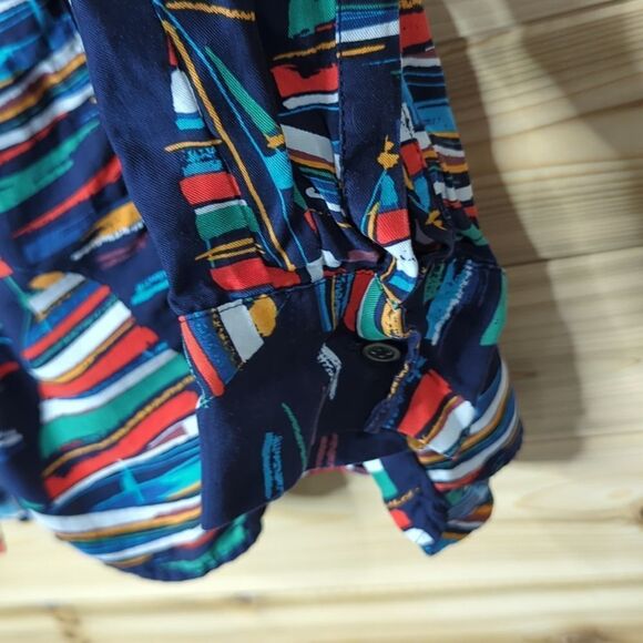 Soft Surroundings Top Womens Large Blue Nautical Sailboat Print‎ Blouse - Picture 4 of 9